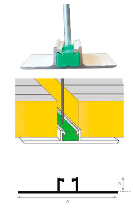 Алюминиевый профиль Т ОМЕГА TH.ALU.02 с терморазрывом для подвеса потолка из сэндвич панелей 