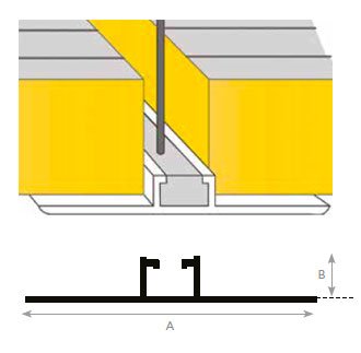 Алюмінієвий профіль Т ОМЕГА T.О.ALU.02 для підвісу стелі з сендвіч панелей 